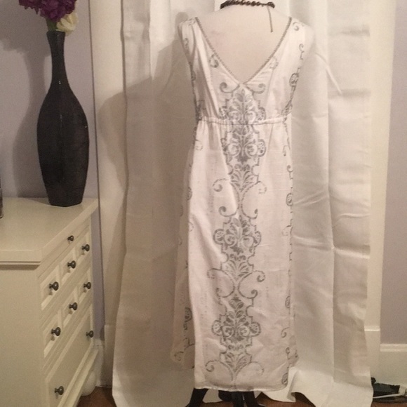 LOFT white dress with silver detail - Picture 4 of 5